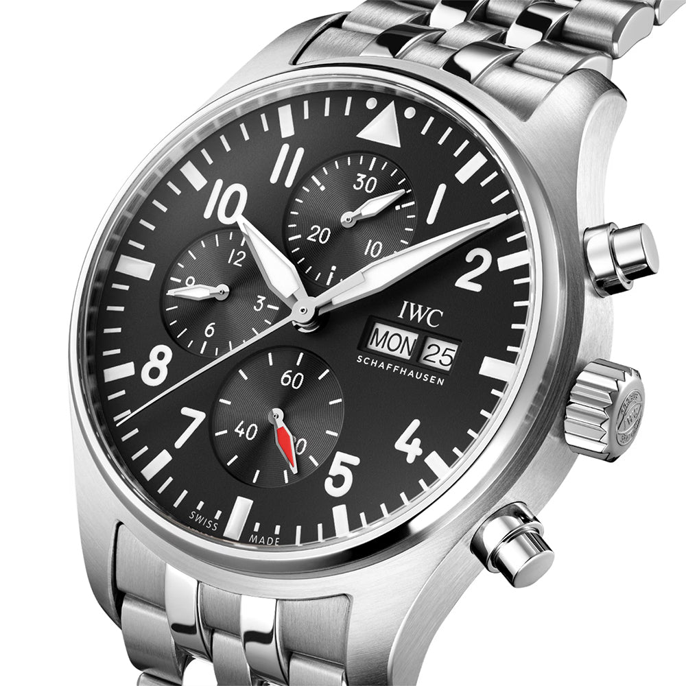 IWC Pilot's Watch Chrono 43 Black Dial Steel | King Jewelers