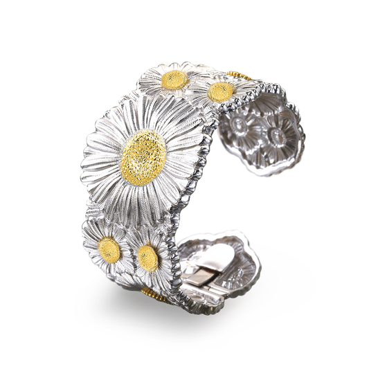 Buccellati Blossoms Daisy Cuff Bracelet in Silver and Vermeil