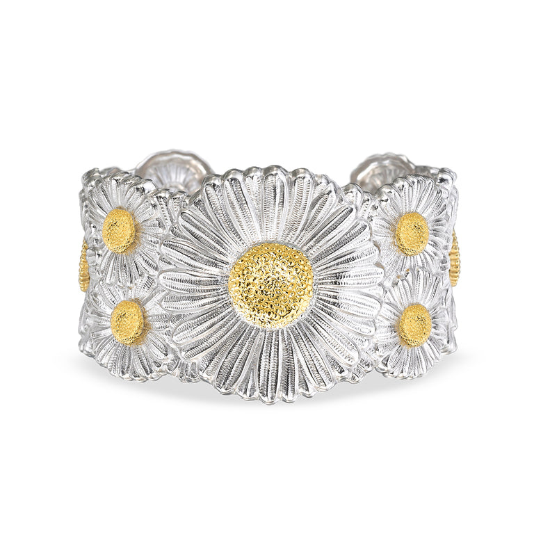 Buccellati Blossoms Daisy Cuff Bracelet in Silver and Vermeil