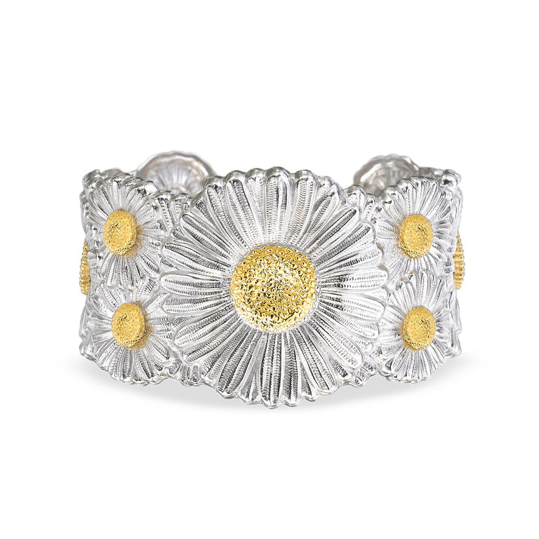 Buccellati Blossoms Daisy Cuff Bracelet in Silver and Vermeil