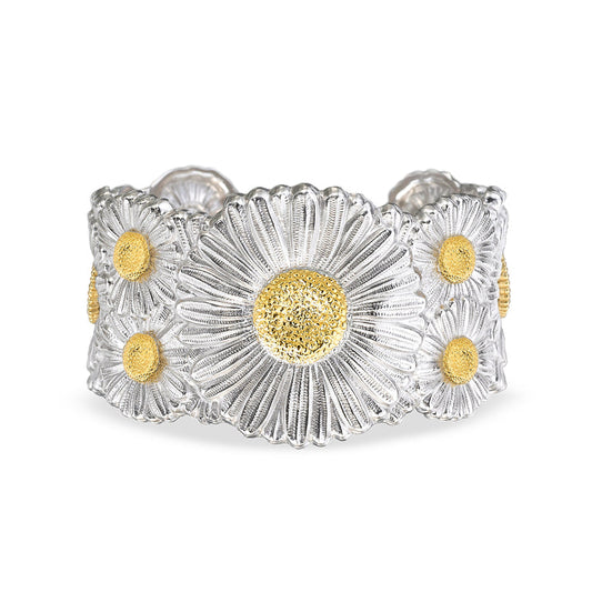 Buccellati Blossoms Daisy Cuff Bracelet in Silver and Vermeil