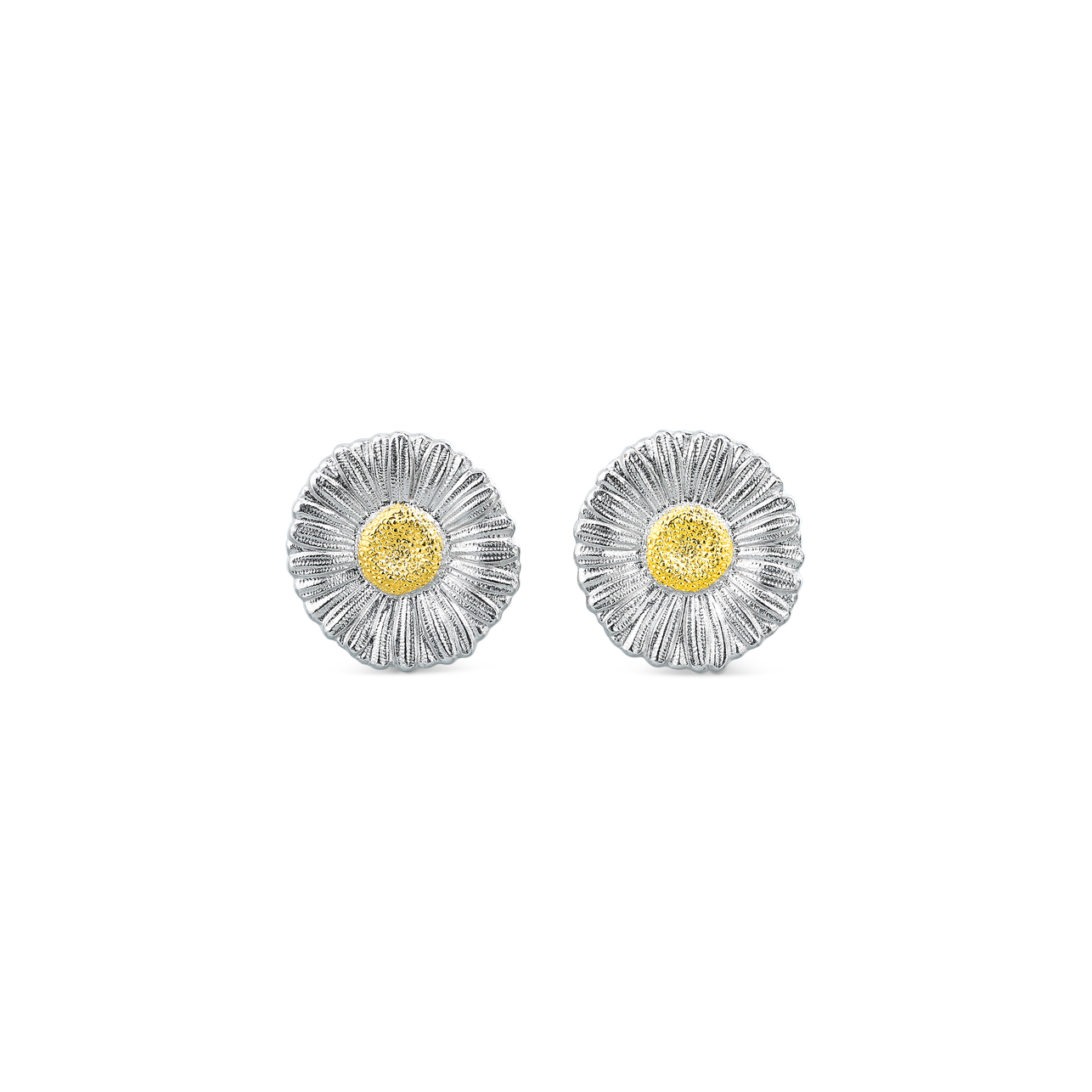 Buccellati Blossoms Daisy Silver and Vermeil Button Earrings