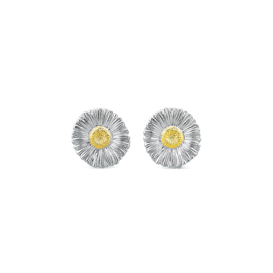 Buccellati Blossoms Daisy Silver and Vermeil Button Earrings
