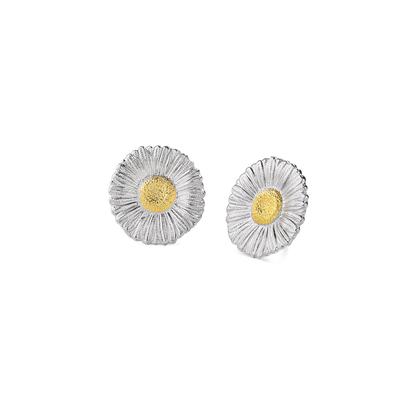 Buccellati Blossoms Daisy Silver and Vermeil Button Earrings