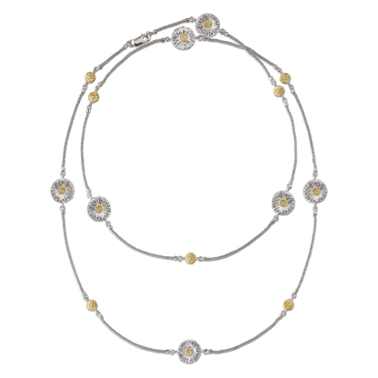 Buccellati Blossoms Silver and Vermeil Necklace with 7 Elements