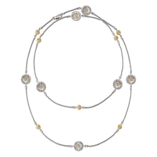 Buccellati Blossoms Silver and Vermeil Necklace with 7 Elements