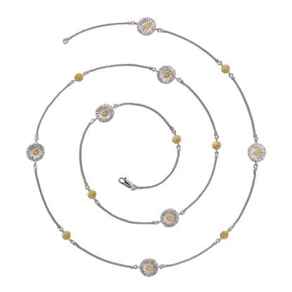 Buccellati Blossoms Silver and Vermeil Necklace with 7 Elements