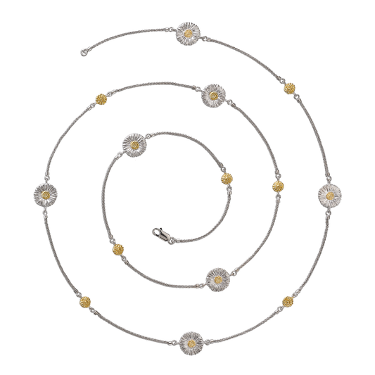 Buccellati Blossoms Silver and Vermeil Necklace with 7 Elements