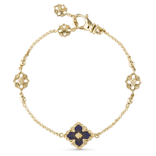Buccellati Opera Tulle Blue Enamel Bracelet 18K Yellow Gold