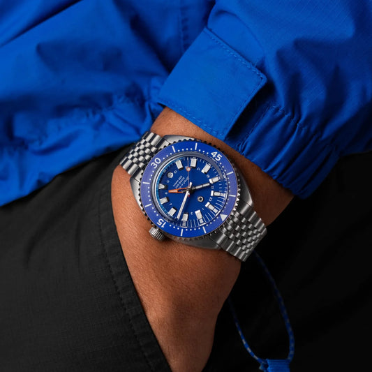 Jack Mason Strat-o-timer Titanium Diver GMT 40mm Cobalt Blue Dial