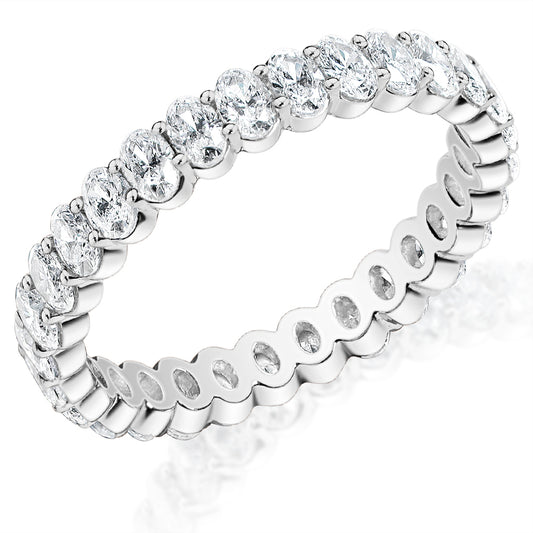 KJ5 14K White Gold 1.57ct Oval Diamond Eternity Band