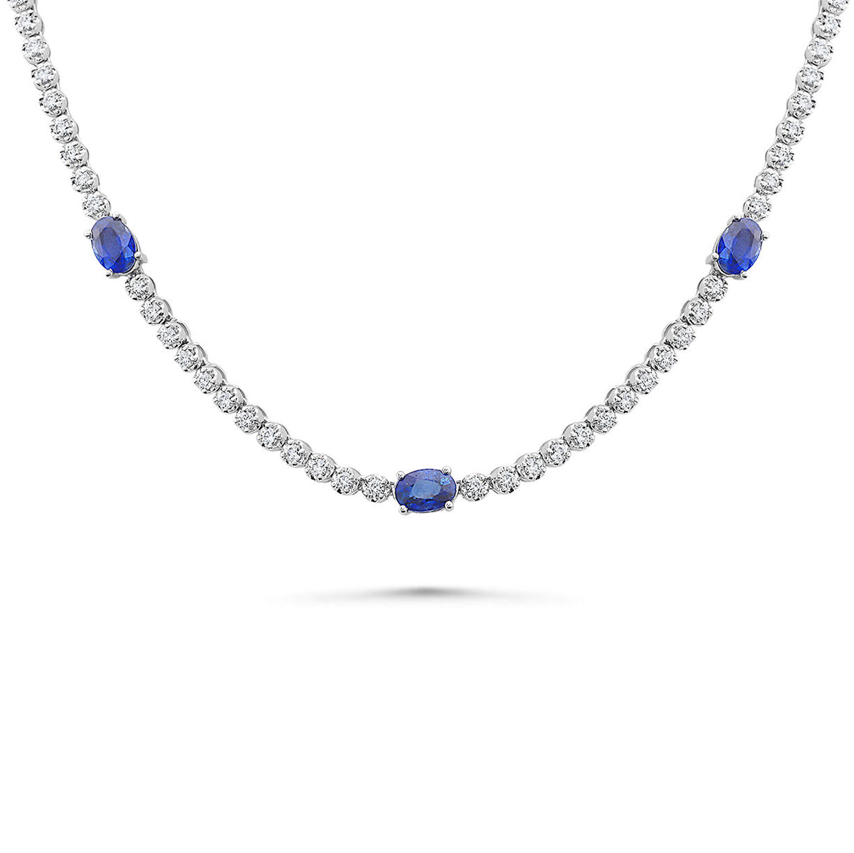 Blue Sapphire Necklace SV925、SV950 Blue Sapphire Tennis Necklace – A Champion-Inspired Design | Happy