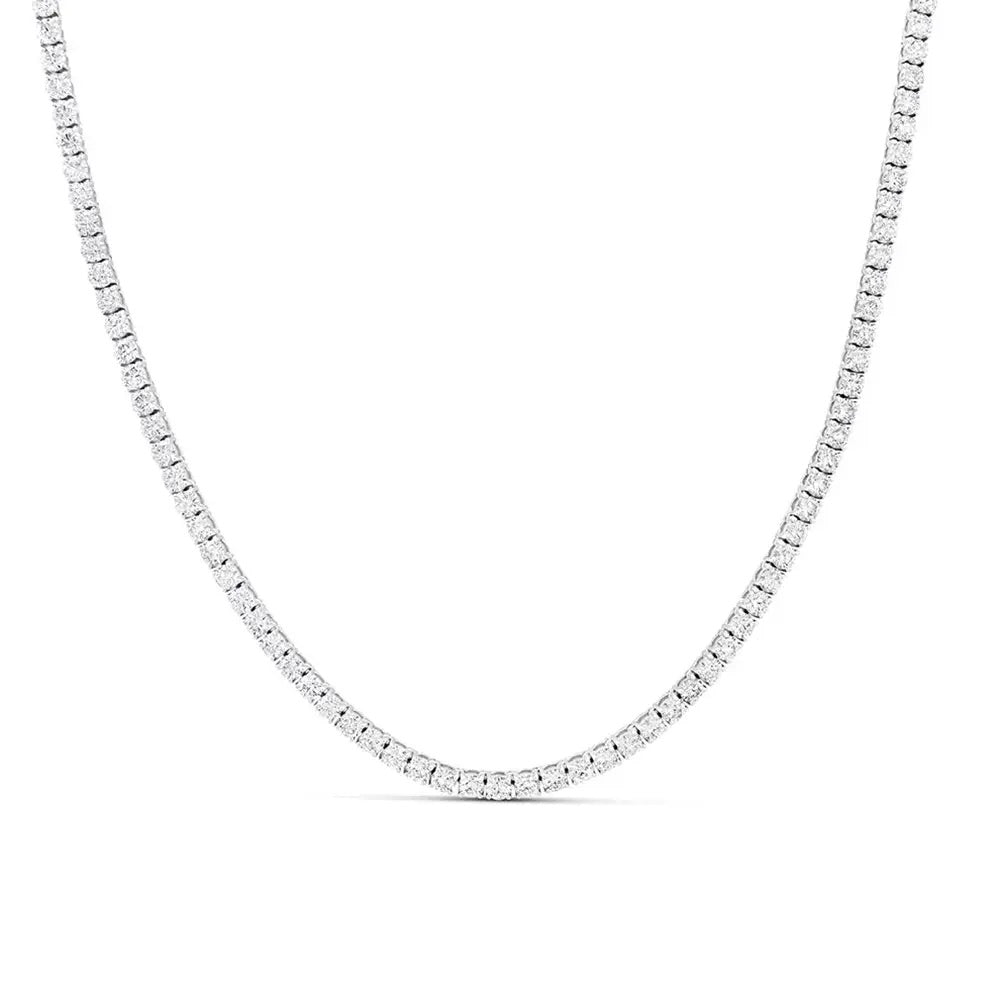 King Jewelers Riviera 18.92ct Diamond Tennis Necklace 14K White Gold