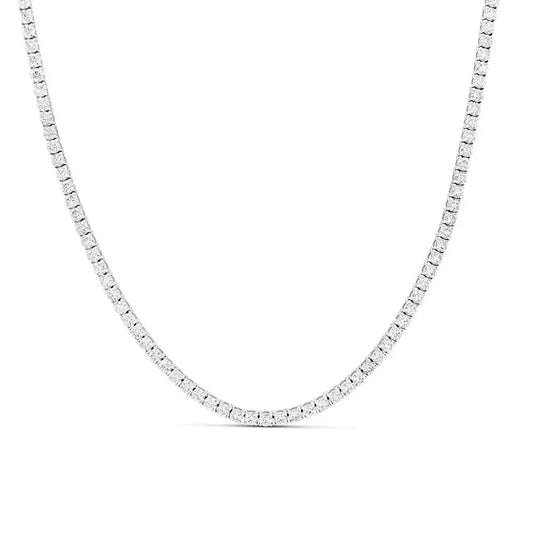 King Jewelers Riviera 18.92ct Diamond Tennis Necklace 14K White Gold