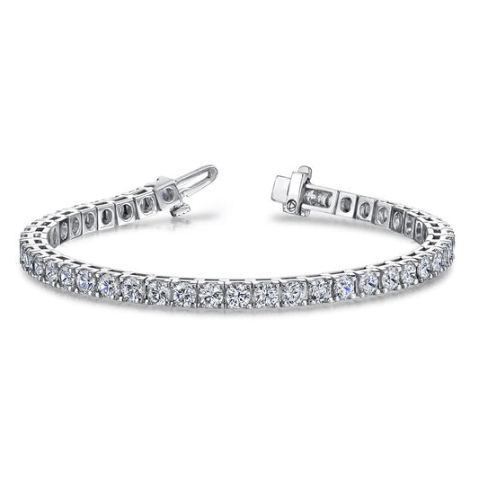 King Jewelers 4.28ct Diamond Tennis Bracelet 14K White Gold