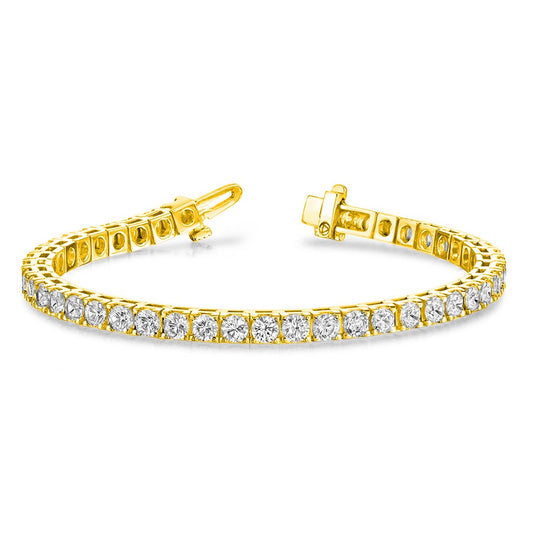 King Jewelers 1.99ct Diamond Tennis Bracelet 14K Yellow Gold
