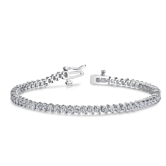 King Jewelers 3.13ct Diamond Tennis Bracelet 14K White Gold