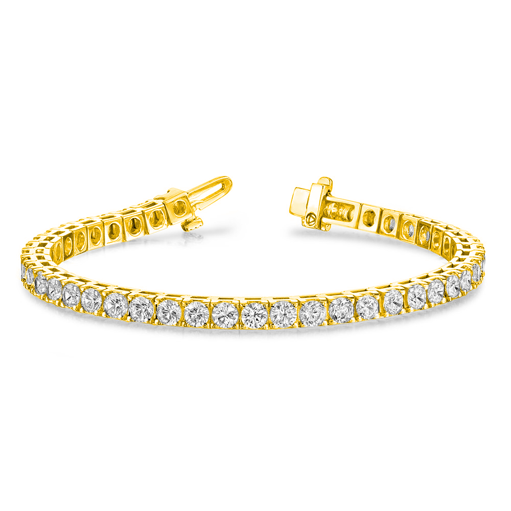 King Jewelers 3.52ct Diamond Tennis Bracelet 14K Yellow Gold