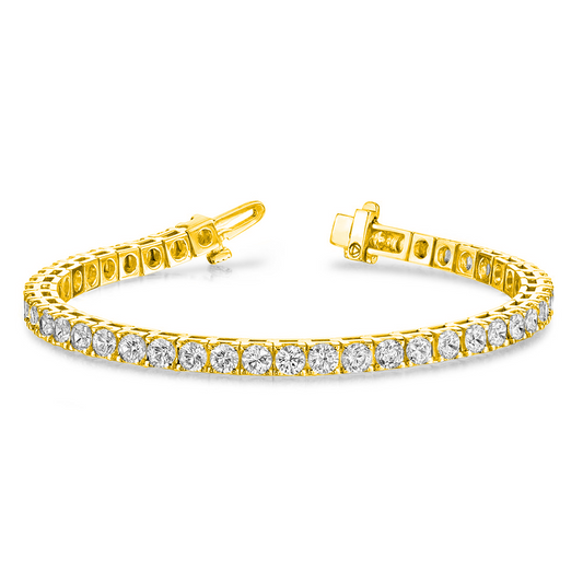 King Jewelers 10.60ct Diamond Tennis Bracelet 14K Yellow Gold