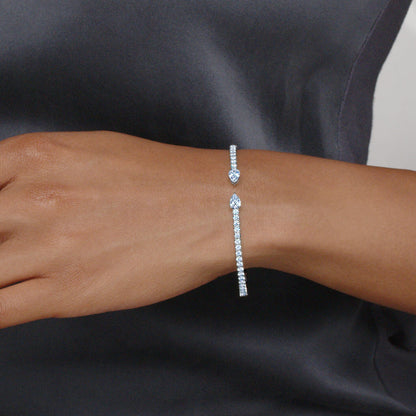 Kwiat Duet Open Diamond Bangle Bracelet 18K White Gold