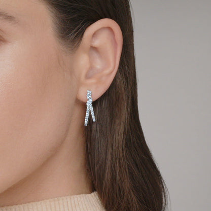 Kwiat Duet Crossover Double Hoop Diamond Earrings in 18K White Gold