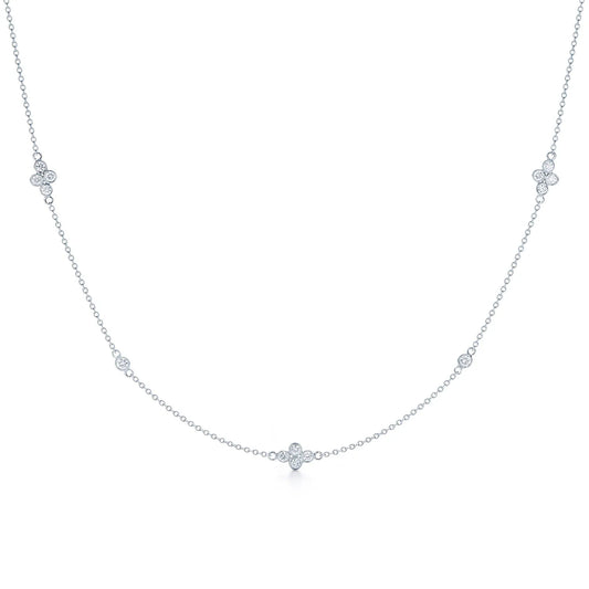 Kwiat Diamond Strings Quads Necklace 16" in 18K White Gold - view 1