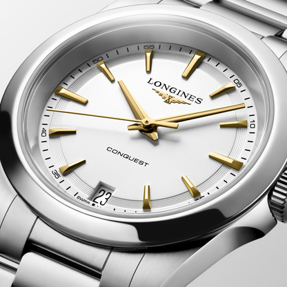 Longines Conquest 34mm White Dial Stainless Steel