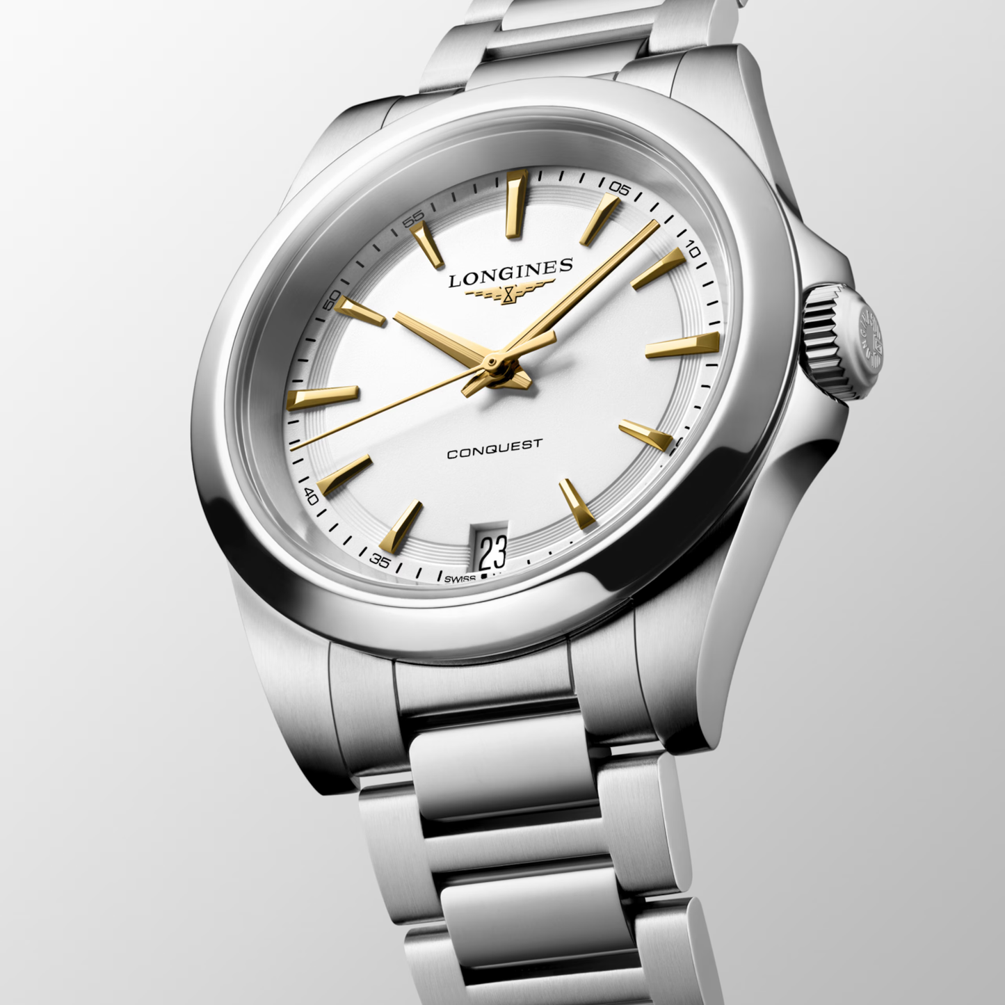Longines Conquest 34mm White Dial Stainless Steel