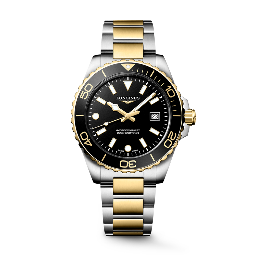 Longines HydroConquest 42mm Steel and Gold Black Dial