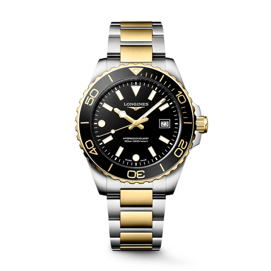Longines HydroConquest 42mm Steel and Gold Black Dial