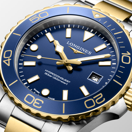 Longines HydroConquest 42mm Steel and Gold Blue Dial
