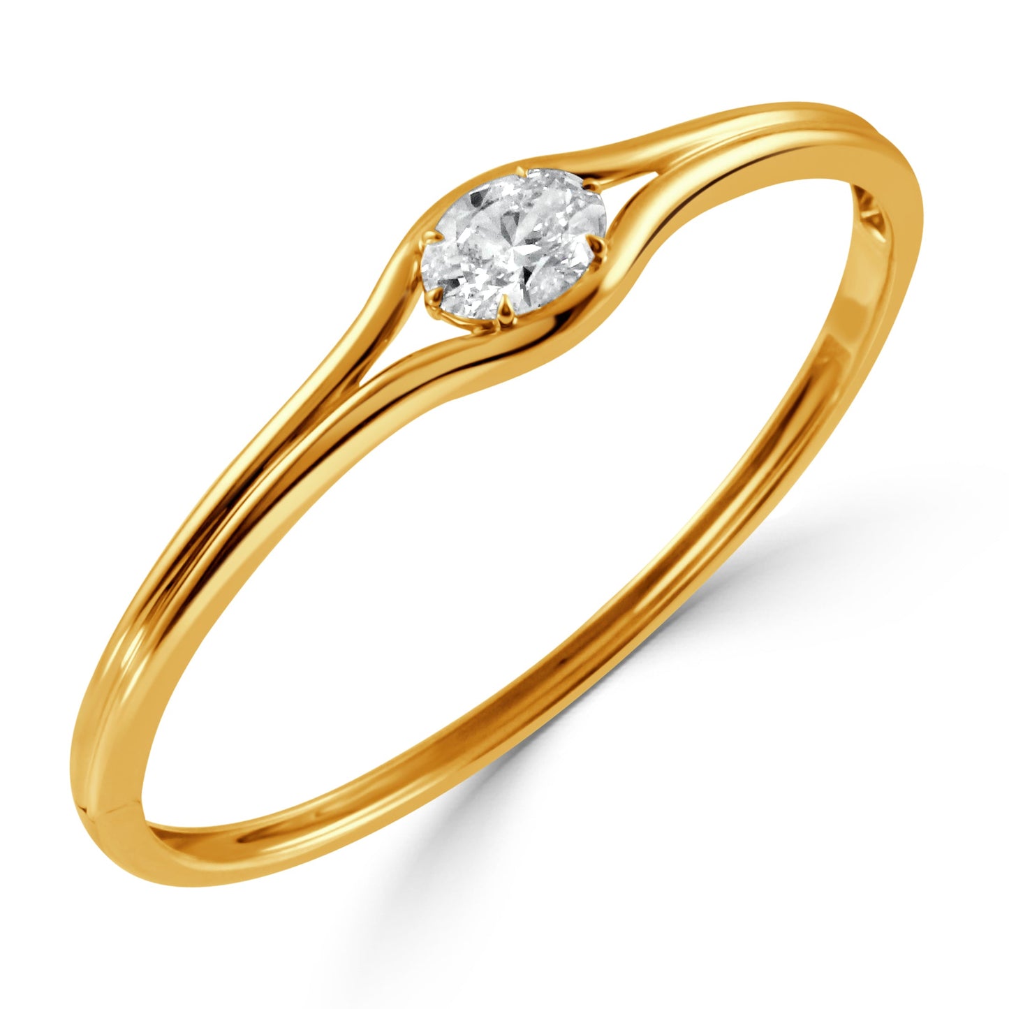 Doves Pouf 18K Yellow Gold Lab-Grown Diamond Bangle