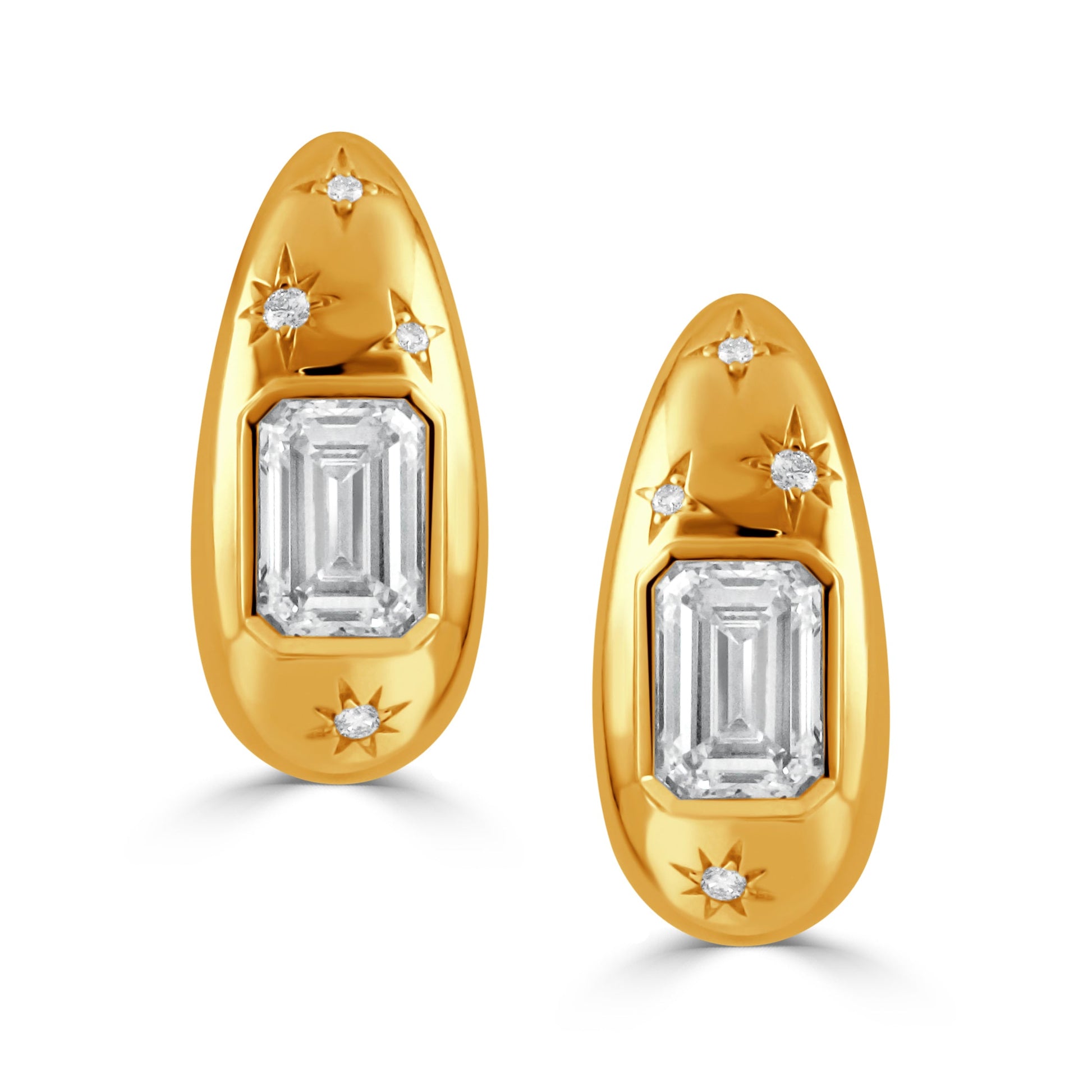 Doves Pouf 18K Yellow Gold Lab-Grown Diamond Earrings