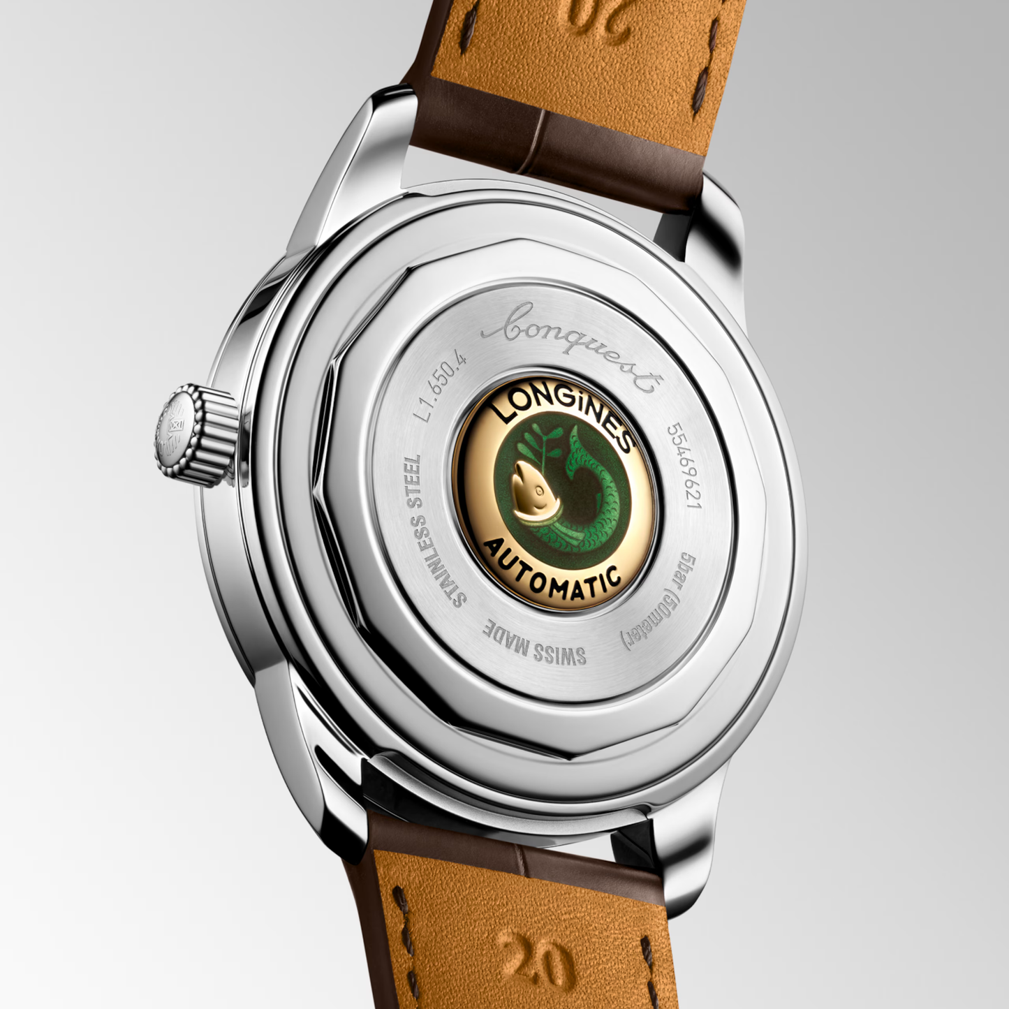 Longines Conquest Heritage 40mm Automatic Brown Dial Leather Strap Watch