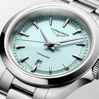 Longines Conquest 30mm Mint Blue Dial Bracelet