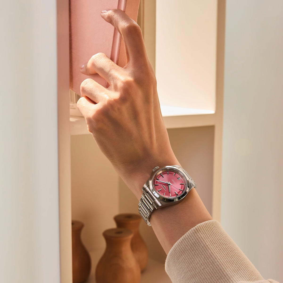 Longines Conquest 34mm Pink Dial Steel | King Jewelers Longines Conquest 34mm Pink Dial Steel | King Jewelers