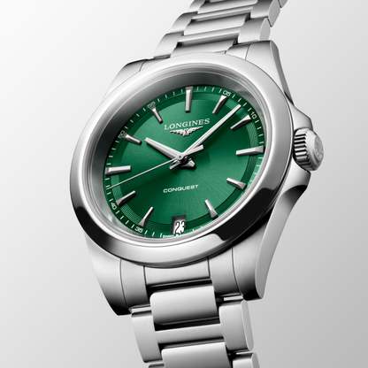 Longines Conquest 34mm Green Dial Bracelet