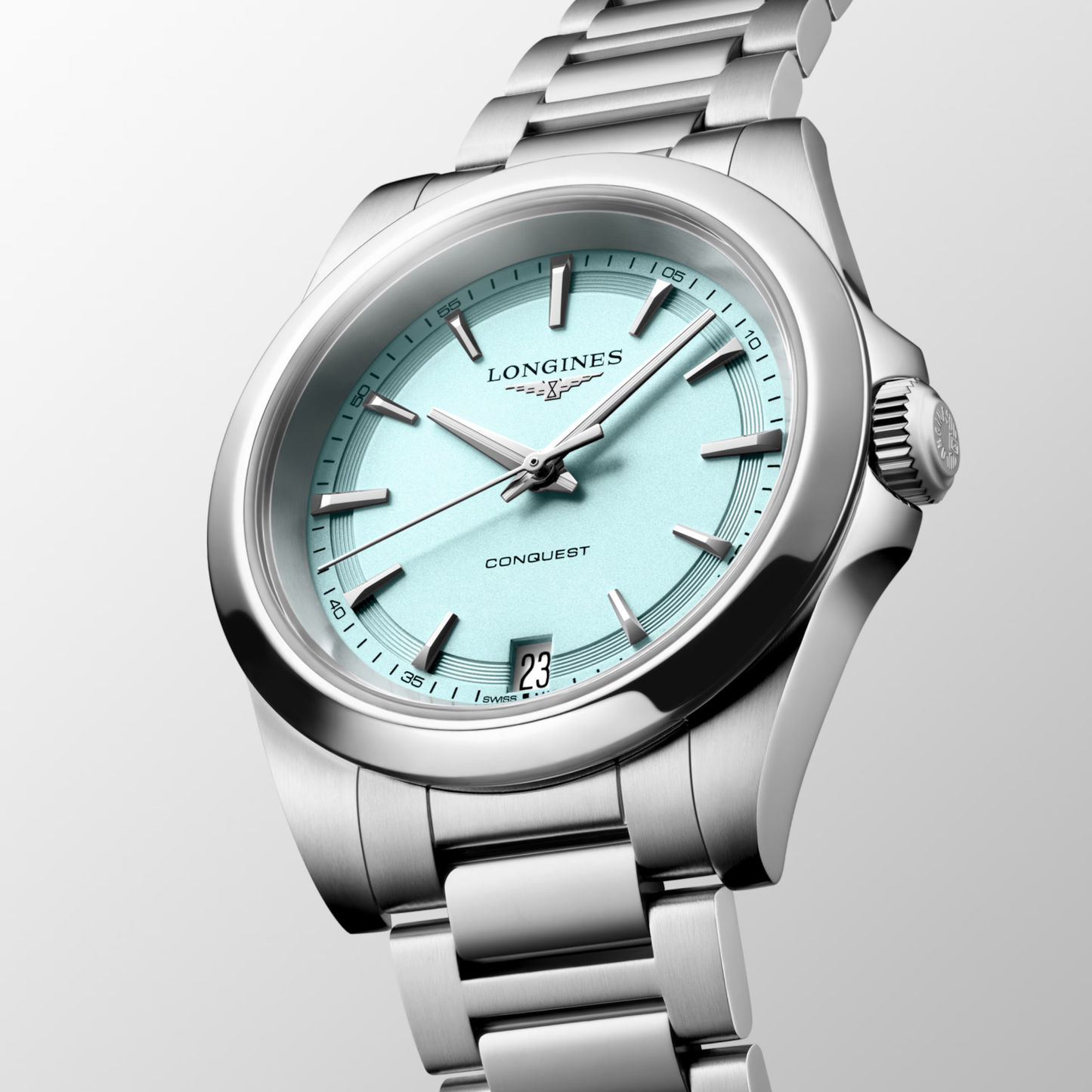 Longines Conquest 34mm Mint Blue Dial Bracelet