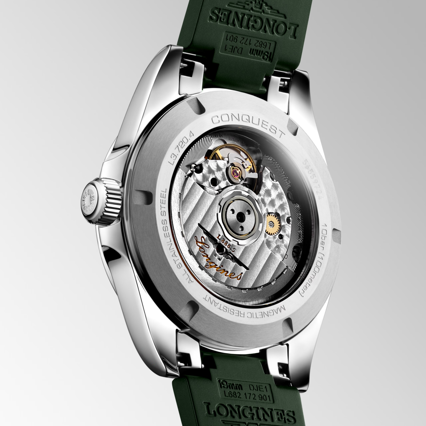 Longines Conquest 38mm Automatic Green Dial Stainless Steel & Rubber Watch