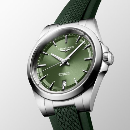 Longines Conquest 38mm Automatic Green Dial Stainless Steel & Rubber Watch