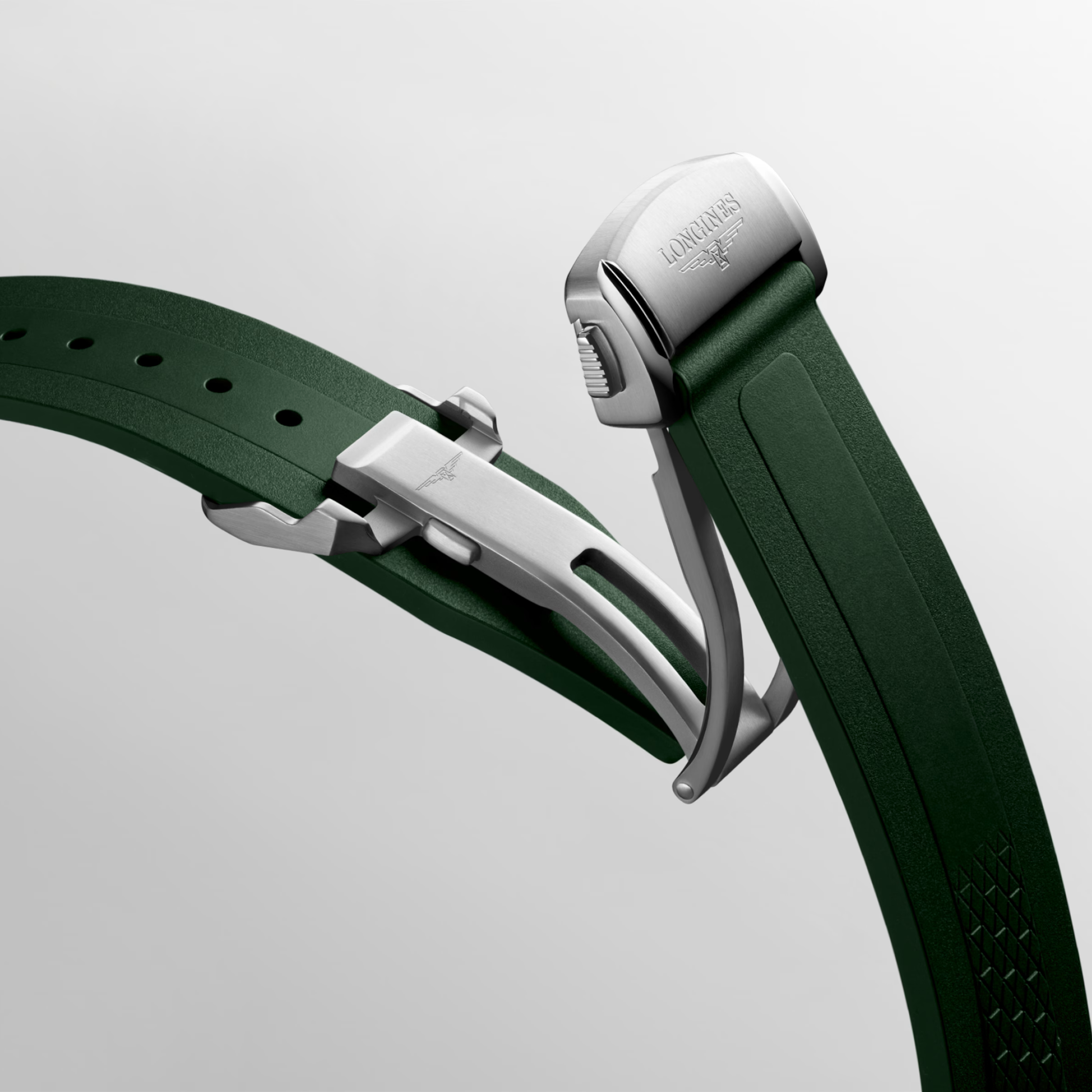 Longines Conquest 41mm Automatic Green Dial Rubber Strap Watch