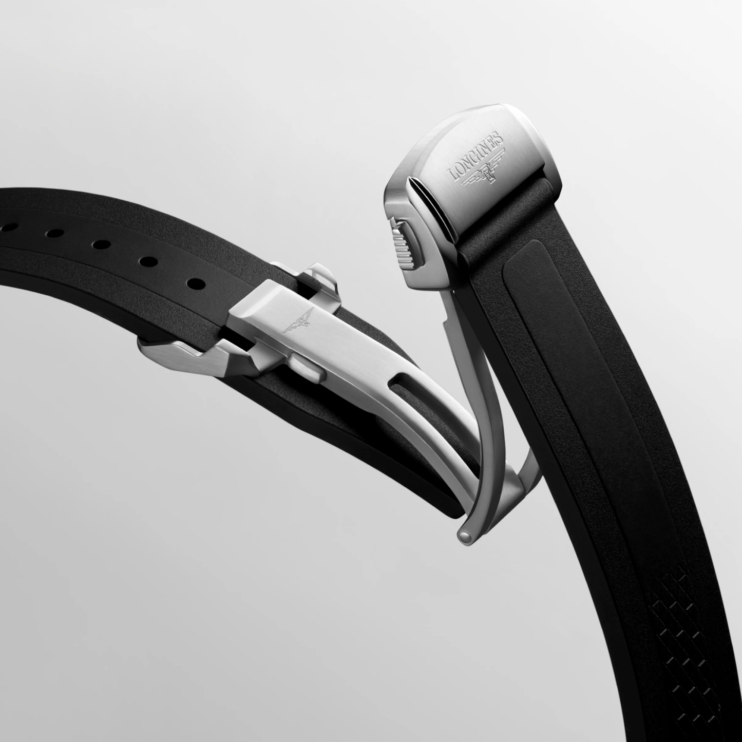 Longines Conquest 41mm Automatic Black Dial Rubber Strap Watch