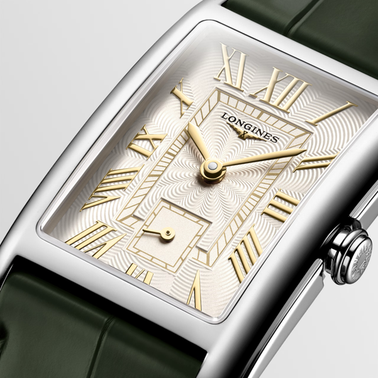 Longines DolceVita 37mm Ivory Gilt Dial Leather Strap