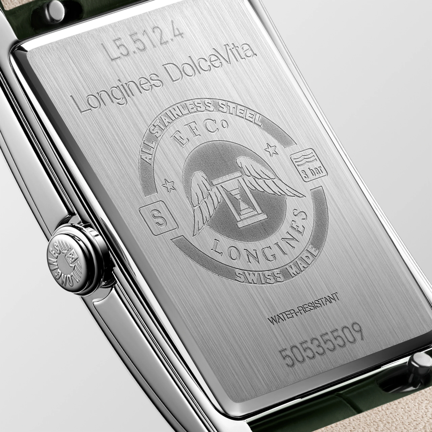 Longines DolceVita 37mm Ivory Gilt Dial Leather Strap