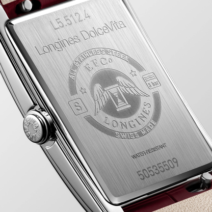 Longines DolceVita 37mm Ivory Rose Dial Leather Strap