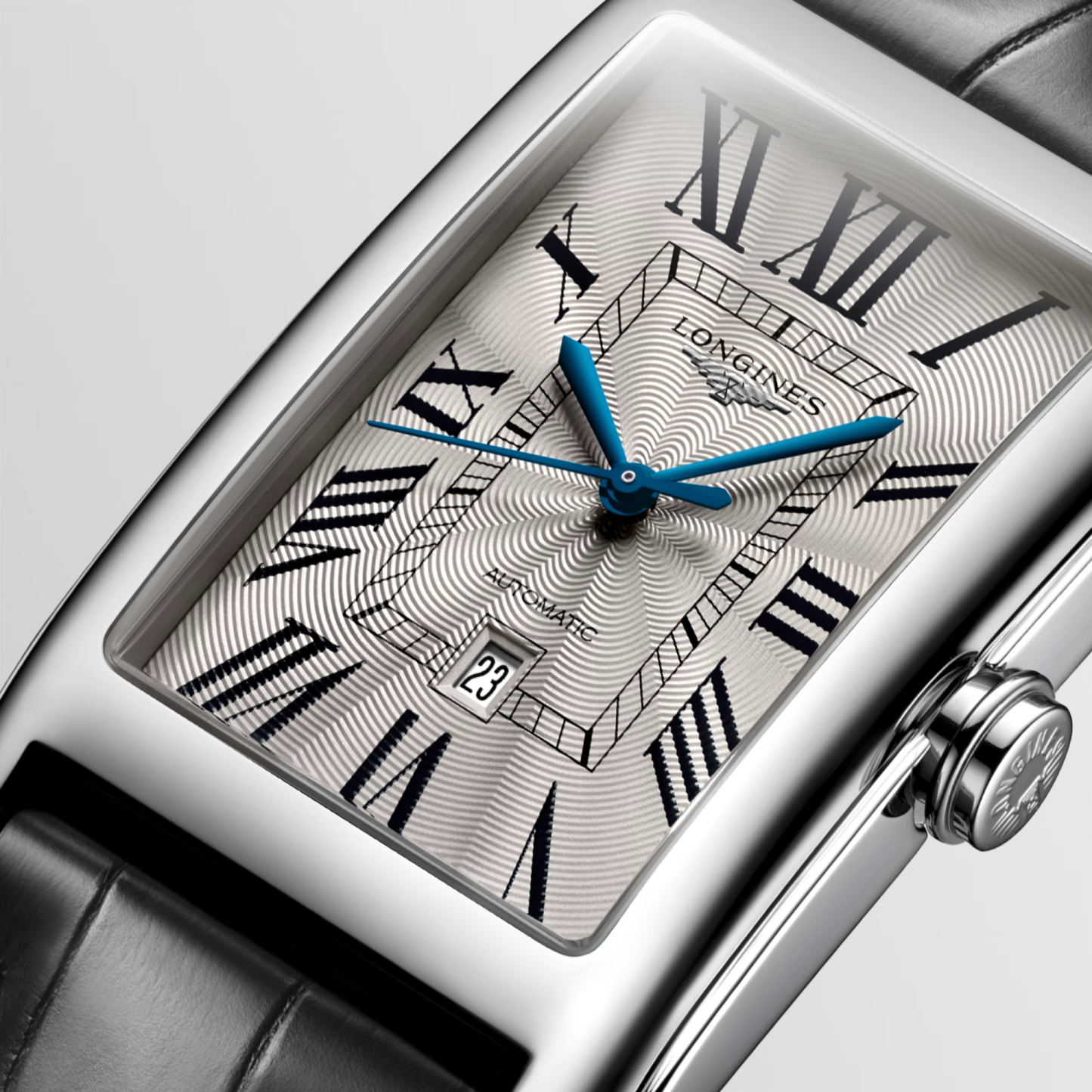 Longines DolceVita 47mm Silver Dial Leather Strap