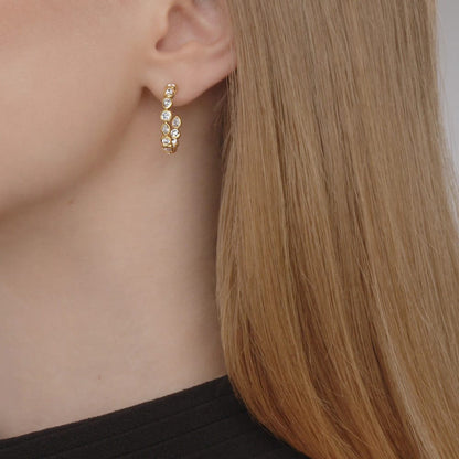 DIA HOOP EARRINGS