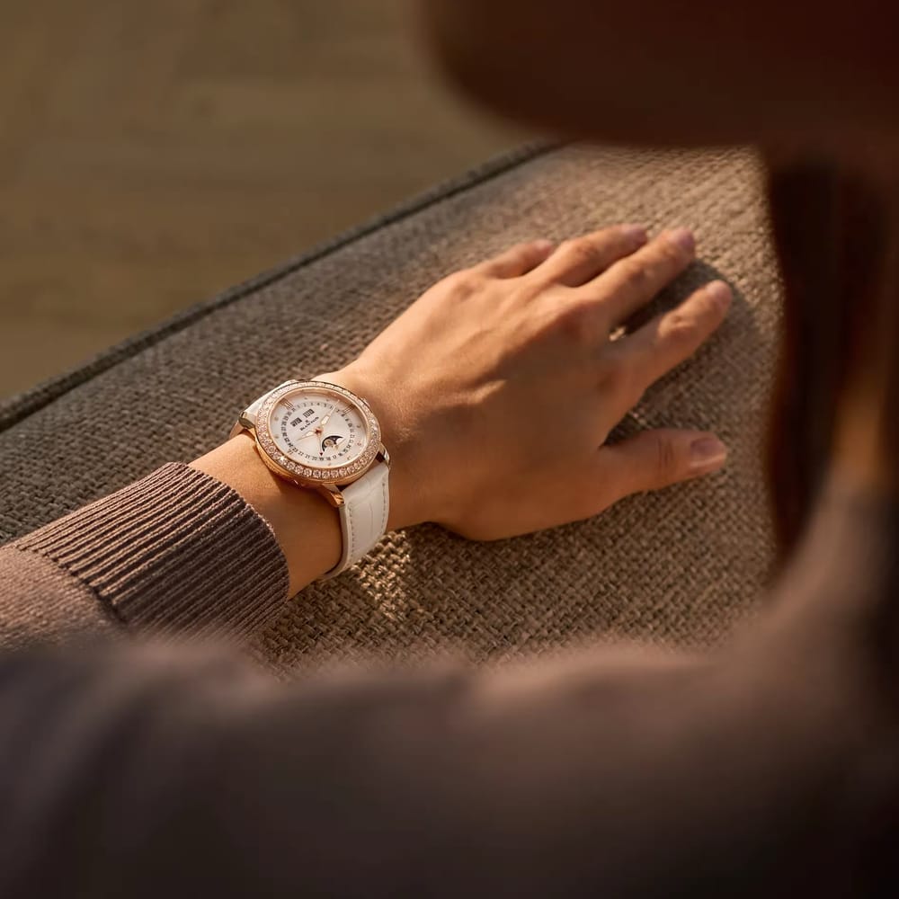 34MM BLANCPAIN MOONPHASE, 18K ROSE GOLD CASE, MOTHER OF PEARL DIAMOND DIAL, DIAM