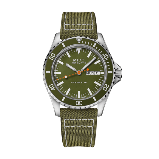 Mido Ocean Star Tribute Green Dial Fabric Strap Watch
