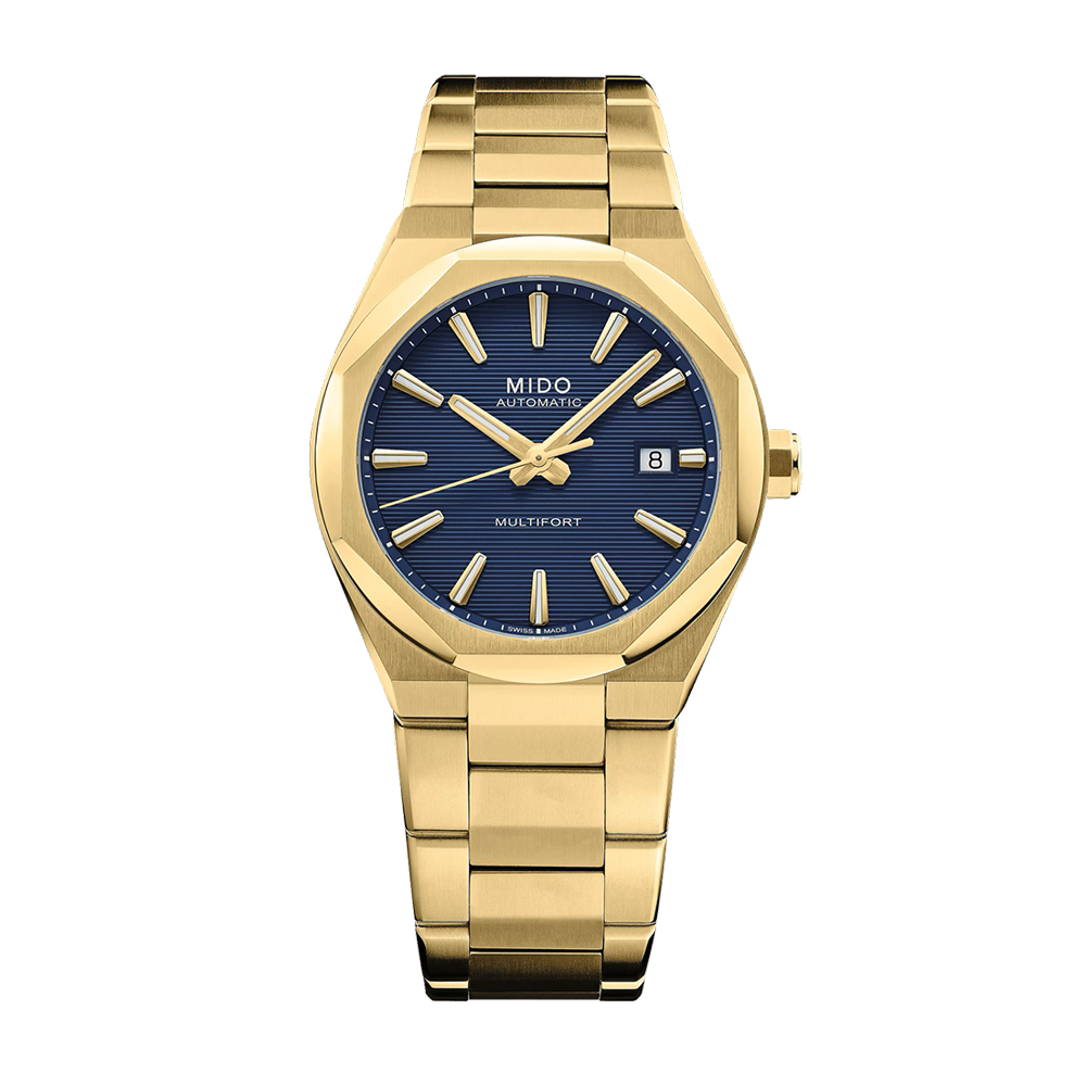 Mido Multifort 8 One Crown Gold Blue